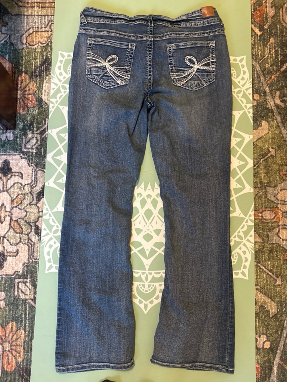 Wallflower Dark Blue Embroidered Back Pocket Bootcut Jeans